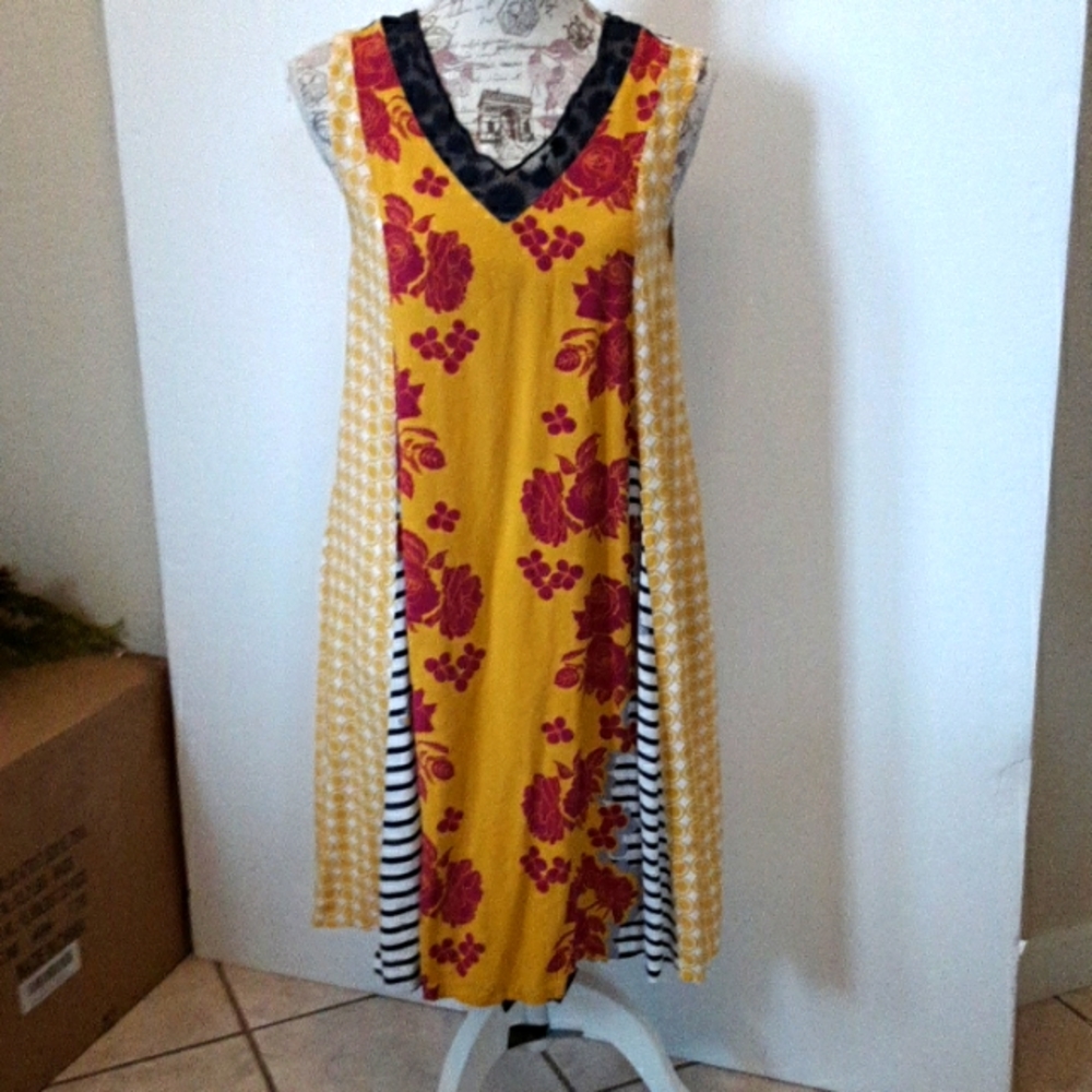 Matilda Jane Multi-print Dress, Sleeveless, Size M